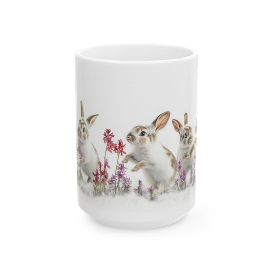 Alaska Snowshoe Bunny Ceramic Mug, (11oz, 15oz)