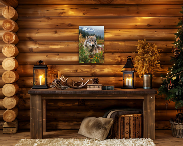 Denali Wolf in in Spring Metal Wall Art print