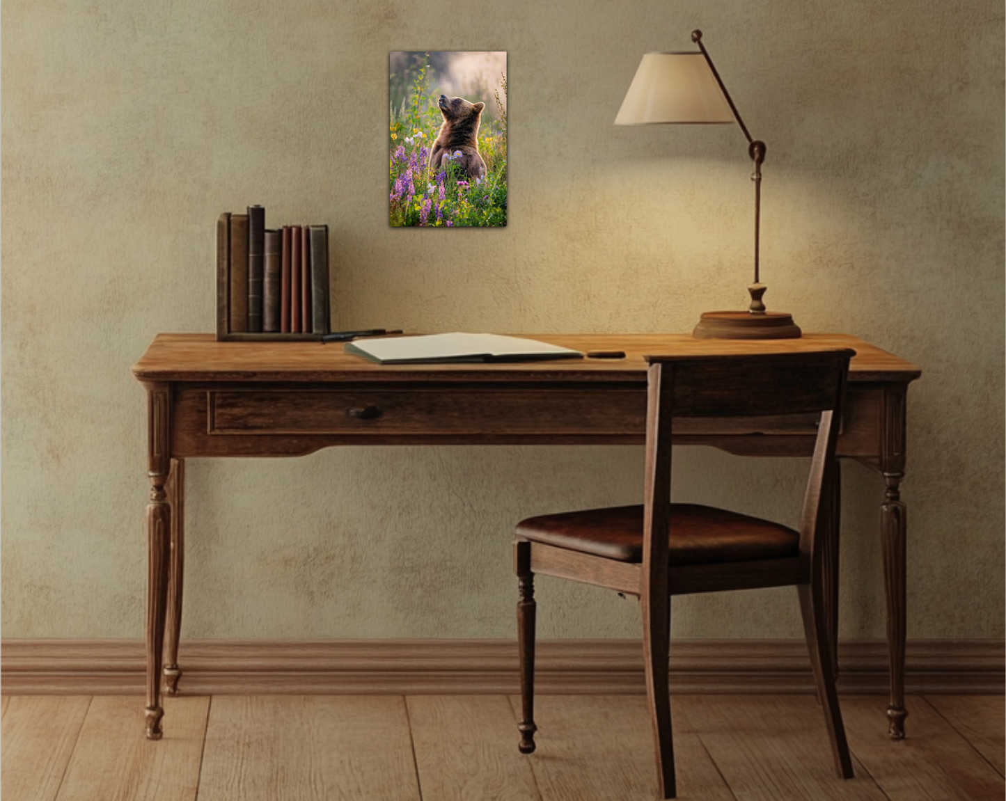 Wildflower Grizzly Metal Wall Art