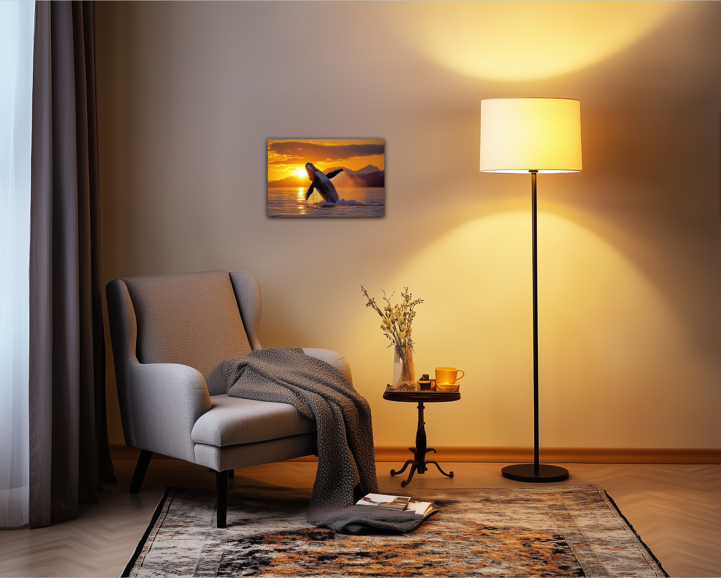 Breeching Humpback in Alaska Waters - Metal Wall Art