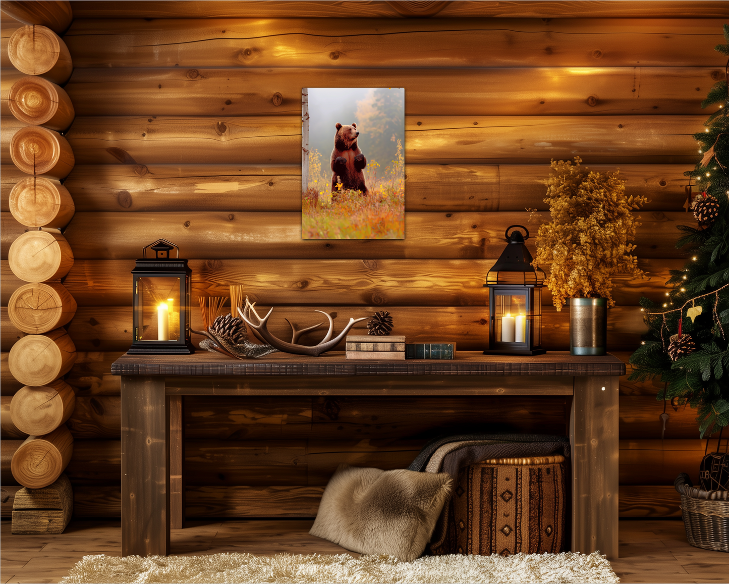Standing Tall Kodiak Grizzly Metal Wall Art