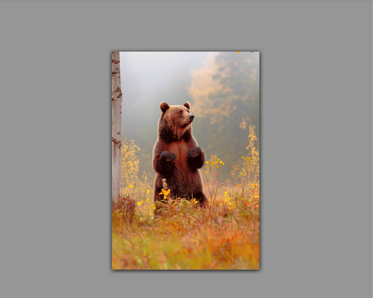 Standing Tall Kodiak Grizzly Metal Wall Art