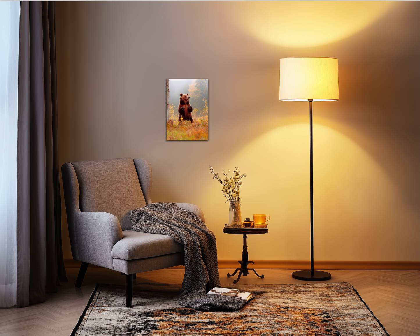 Standing Tall Kodiak Grizzly Metal Wall Art